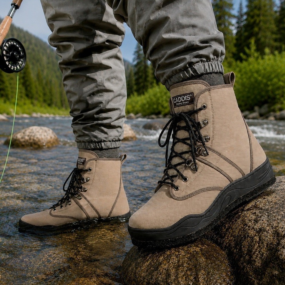 Caddis Explorer CA3905S Felt Sole Wading Boots Men's 12 Fly Fishing Taupe